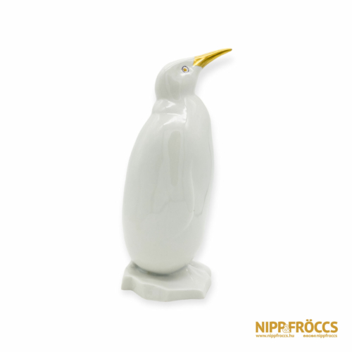 Hollóházi porcelán - Pingvin arany csőrrel
