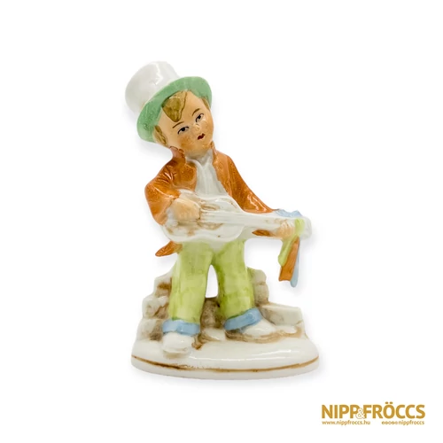 Sitzendorf porcelán - Kisfiú gitárral