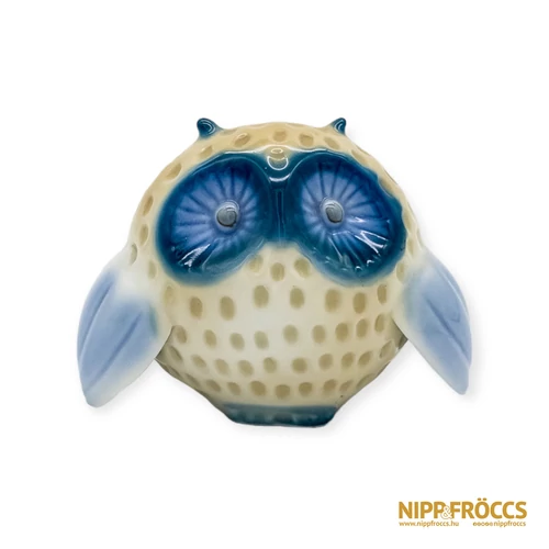 Aquincumi porcelán - Bagoly aquazúr festéssel