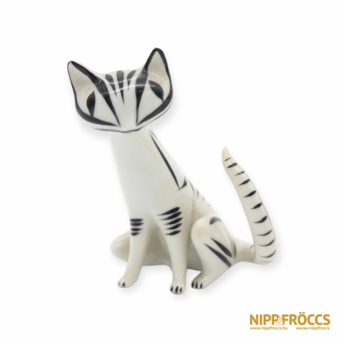 Hollóházi porcelán - Art deco macska