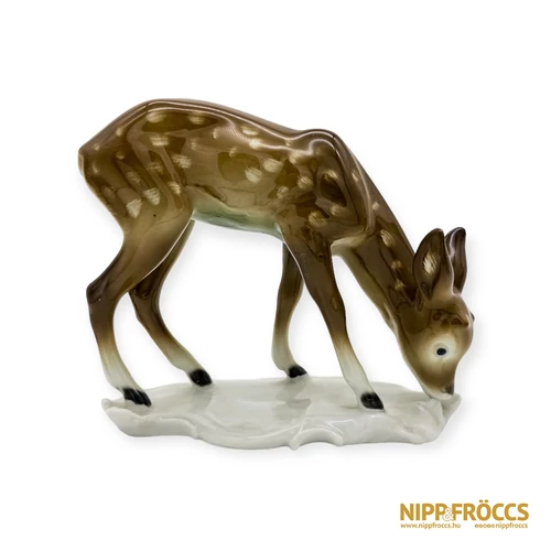 Lippelsdorf porcelán - Legelésző őzike