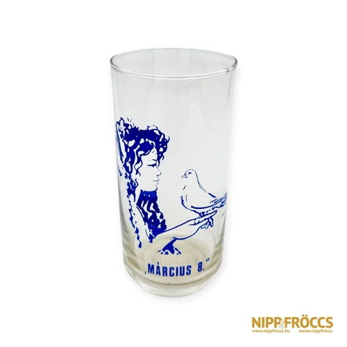 Március 8 Nőnap üveg pohár