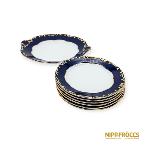 Zsolnay porcelán - Pompadour mintás süteményes tálak