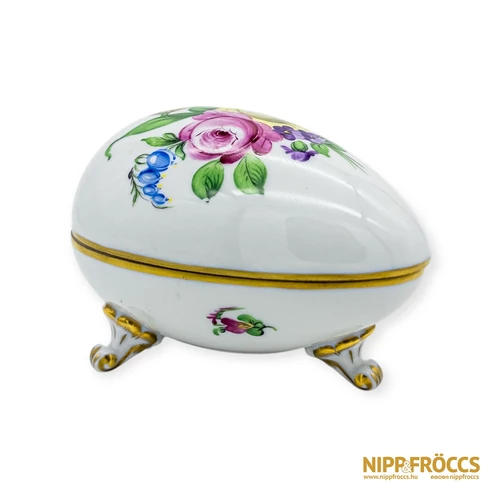 Herendi porcelán - Tojás alakú bonbonier