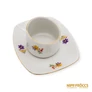 Kép 1/8 - Hollóházi porcelán - Két részes virágmintás kínáló