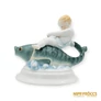 Kép 5/10 - Herendi porcelán -  Halon lovagló Puttó