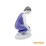 Kép 8/11 - Hollóházi porcelán -  Vízmerítő lány lila ruhában