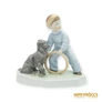 Kép 2/11 - Zsolnay porcelán -  Karikázó gyerek kutyával