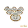 Kép 3/10 - Alföldi porcelán -  Barna-narancssárga csíkos kávés csésze 6 darab