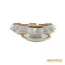 Kép 4/10 - Alföldi porcelán -  Barna-narancssárga csíkos kávés csésze 6 darab