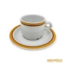 Kép 6/10 - Alföldi porcelán -  Barna-narancssárga csíkos kávés csésze 6 darab