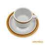 Kép 7/10 - Alföldi porcelán -  Barna-narancssárga csíkos kávés csésze 6 darab