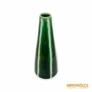 Kép 1/4 - Porcelán, kerámia - Zöld-fehér csíkos nagy váza
