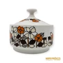 Kép 10/21 - Hollóházi porcelán -  Narancssárga-barna kávés készlet 6 személyes