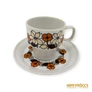 Kép 15/21 - Hollóházi porcelán -  Narancssárga-barna kávés készlet 6 személyes