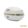 Kép 3/12 - Hollóházi porcelán -  Tojás alakú bonbonier kék-lila virágokkal