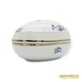 Kép 5/12 - Hollóházi porcelán -  Tojás alakú bonbonier kék-lila virágokkal