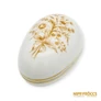 Kép 1/8 - Hollóházi porcelán - Tojás alakú bonbonier barna virágokkal