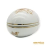 Kép 2/8 - Hollóházi porcelán -  Tojás alakú bonbonier barna virágokkal