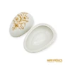 Kép 7/8 - Hollóházi porcelán -  Tojás alakú bonbonier barna virágokkal