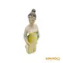 Kép 9/10 - Drasche porcelán -  Sárga ruhás stólás nő