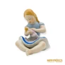 Kép 8/11 - Drasche porcelán -  Földön ülő babázó kislány kék ruhában