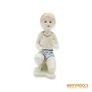 Kép 1/13 - Porcelán, kerámia - Fehér atlétás térdelő kisgyerek