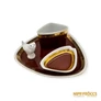 Kép 1/9 - Hollóházi porcelán - 4 részes hamutartó készlet cicával (bordó)