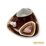 Kép 2/9 - Hollóházi porcelán -  4 részes hamutartó készlet cicával (bordó)
