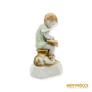 Kép 3/10 - Zsolnay porcelán -  Olvasó fiú cicával