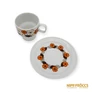 Kép 8/9 - Hollóházi porcelán -  Narancssárga-barna kávés készlet 6 személyes