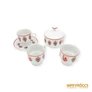 Kép 2/10 - Hollóházi porcelán -  Hegyvidékért feliratú csészék és cukortartó