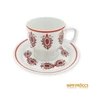 Kép 4/10 - Hollóházi porcelán -  Hegyvidékért feliratú csészék és cukortartó