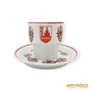 Kép 6/10 - Hollóházi porcelán -  Hegyvidékért feliratú csészék és cukortartó