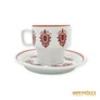 Kép 7/10 - Hollóházi porcelán -  Hegyvidékért feliratú csészék és cukortartó
