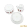 Kép 10/10 - Hollóházi porcelán -  Hegyvidékért feliratú csészék és cukortartó