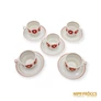 Kép 3/7 - Hollóházi porcelán -  Napocskás kávés csészék (5 darab)