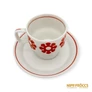 Kép 5/7 - Hollóházi porcelán -  Napocskás kávés csészék (5 darab)