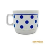 Kép 3/6 - Zsolnay porcelán -  Kék pöttyös bögre