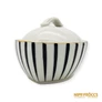 Kép 2/7 - Hollóházi porcelán -  Fekete-fehér csíkos bonbonier