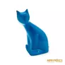 Kép 1/10 - Royal Dux porcelán - Kék ülő macska