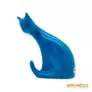 Kép 2/10 - Royal Dux porcelán -  Kék ülő macska