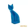 Kép 8/10 - Royal Dux porcelán -  Kék ülő macska