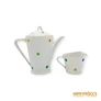 Kép 6/9 - Hollóházi porcelán -  Pöttyös kancsó és kiöntő