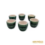 Kép 1/8 - Porcelán, kerámia - Zöld pálinkás pohár 6 db