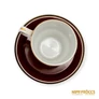 Kép 6/8 - Hollóházi porcelán -  Bordó-arany kávéscsésze és alj 5 db