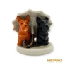 Kép 1/10 - Porcelán, kerámia - Kutyák esernyő alatt