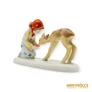 Kép 4/10 - Metzler &amp; Ortloff porcelán -  Őzikét etető kislány