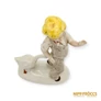 Kép 9/10 - Lippelsdorf porcelán -  Kisfiú libával