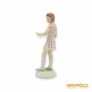 Kép 6/10 - Drasche porcelán -  Éneklő lány ritka pöttyös ruhában